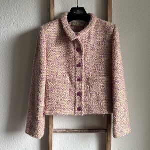 Valentino Vintage Tweed Vintage Semi Cropped Jacket sz: 10